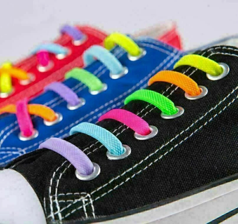 Elastic Silicone Shoe Laces – No Tie Rubber Shoelaces for Trainers & Casual Shoes