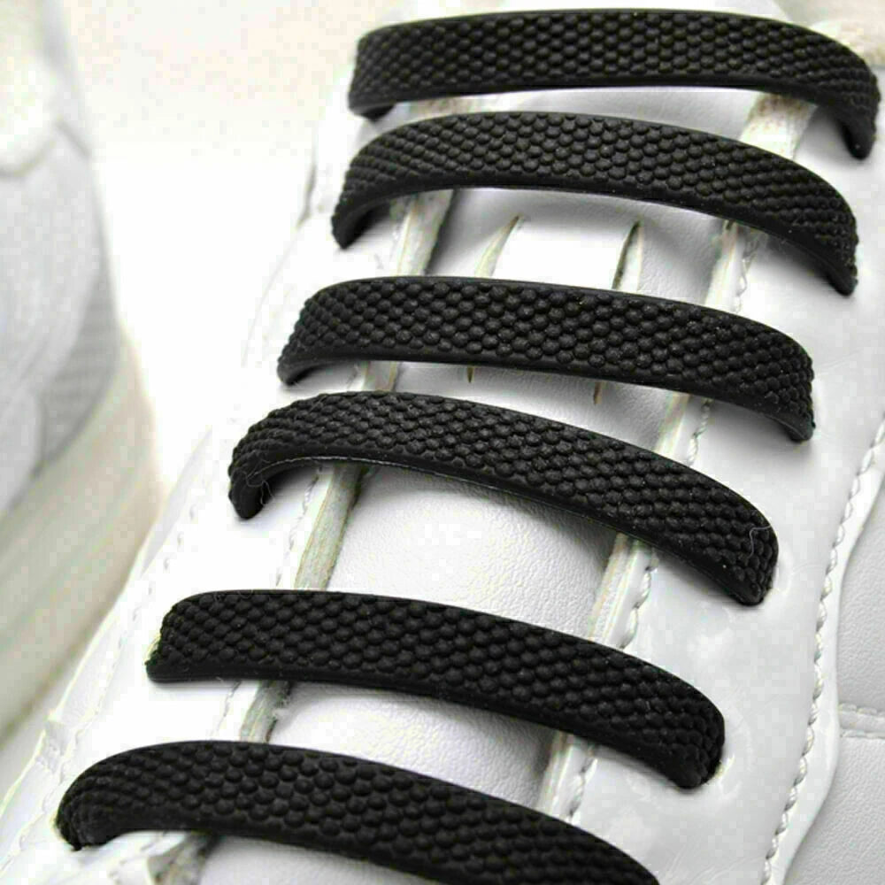 Elastic Silicone Shoe Laces – No Tie Rubber Shoelaces for Trainers & Casual Shoes