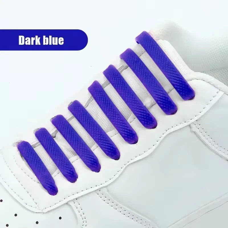 Elastic Silicone Shoe Laces – No Tie Rubber Shoelaces for Trainers & Casual Shoes