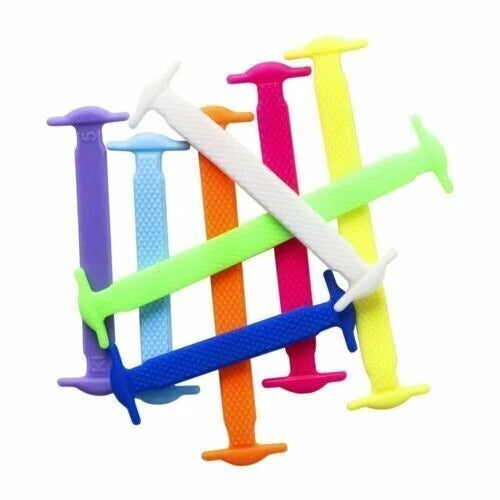 Elastic Silicone Shoe Laces – No Tie Rubber Shoelaces for Trainers & Casual Shoes
