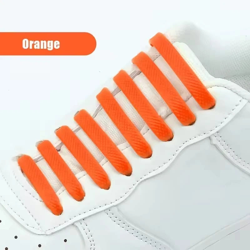 Elastic Silicone Shoe Laces – No Tie Rubber Shoelaces for Trainers & Casual Shoes