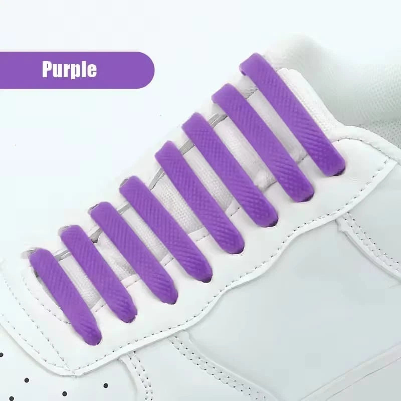 Elastic Silicone Shoe Laces – No Tie Rubber Shoelaces for Trainers & Casual Shoes